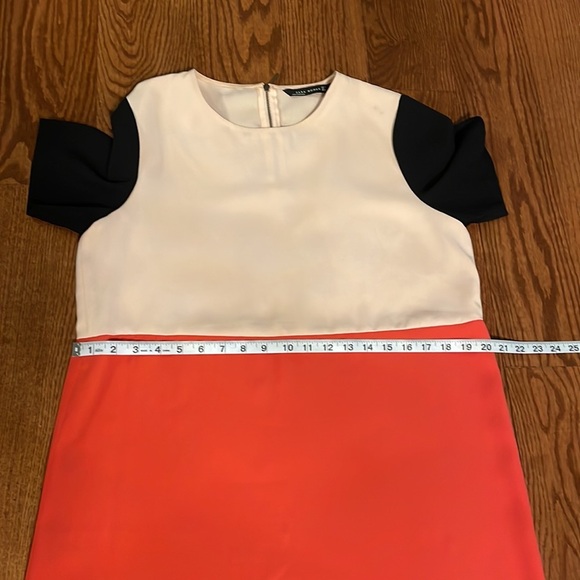 ZARA color block mini tunic dress / zipped short sleeve chic anytime dress sz L - Picture 9 of 10